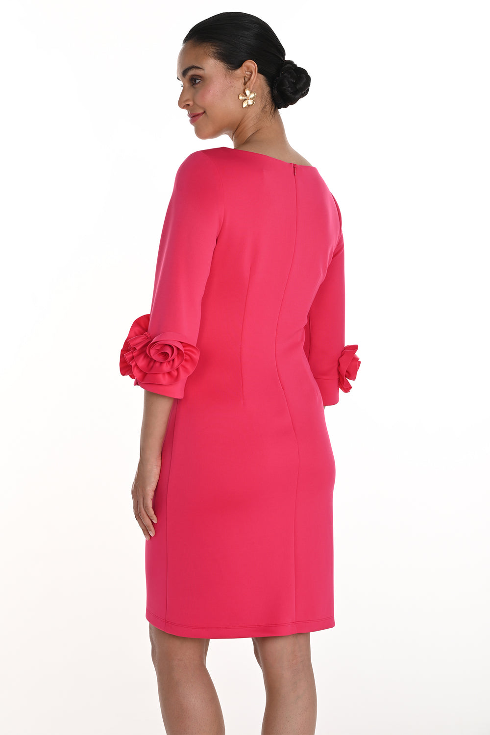 Frank Lyman 258156 Fuchsia Pink Ruffle Sleeve Occasion Dress - Dotique