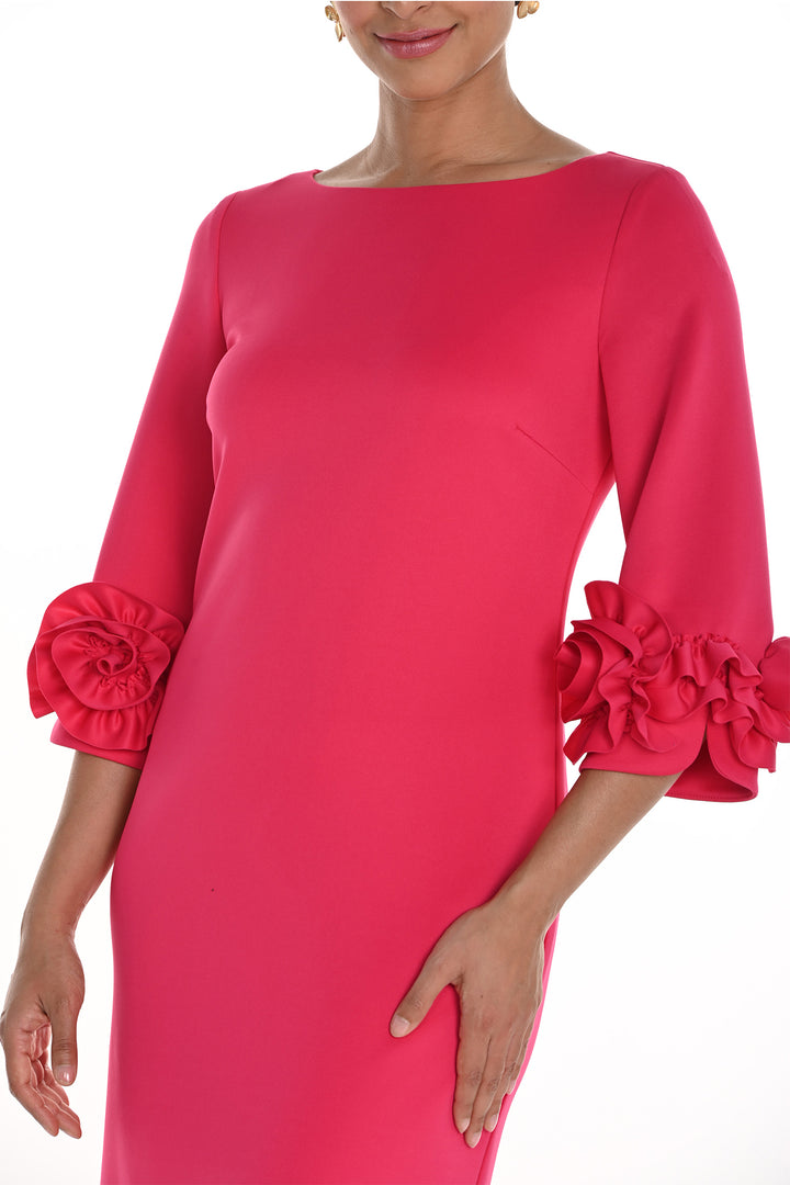 Frank Lyman 258156 Fuchsia Pink Ruffle Sleeve Occasion Dress - Dotique