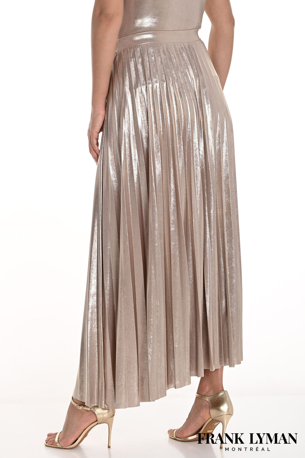 Frank Lyman 258286 Gold Pleated Skirt - Dotique