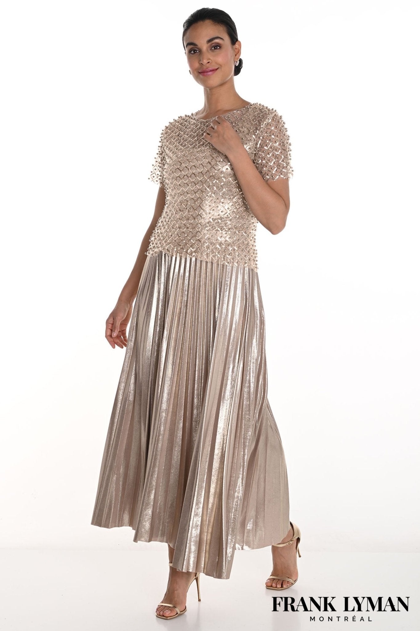 closet gold pleated skirt dress Olive Green Closet Gold Pleated Ivory Skirt Dress Closet London High Neck Pleated Midi Dress In