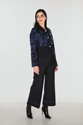 Frank Lyman 263290 Full-Length Wide-Leg Navy Trousers with Metallic Shop Frank Lyman at Dotique