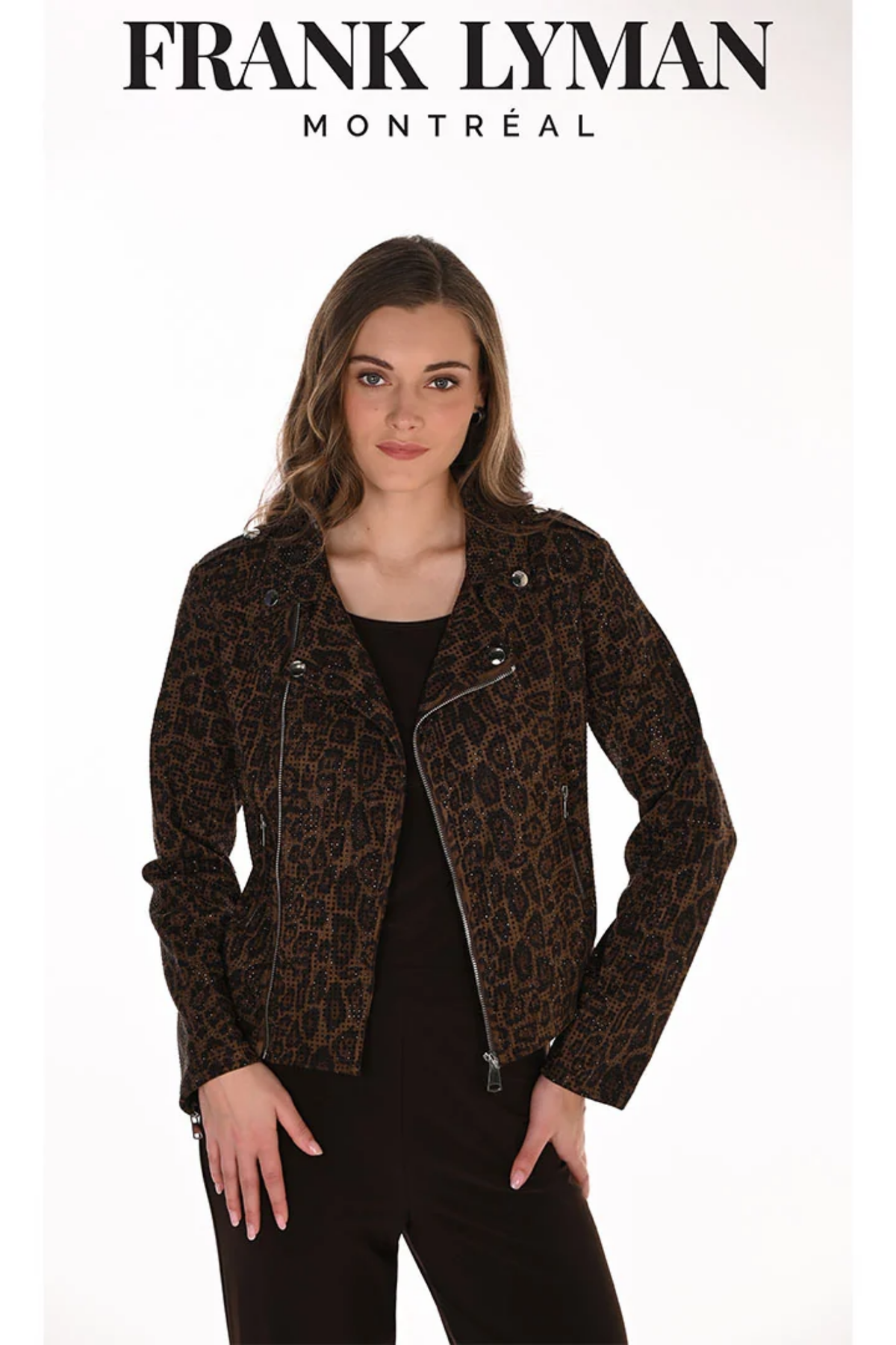 Frank Lyman 263702 Jacket Leopard Print with Diamanté Detailing