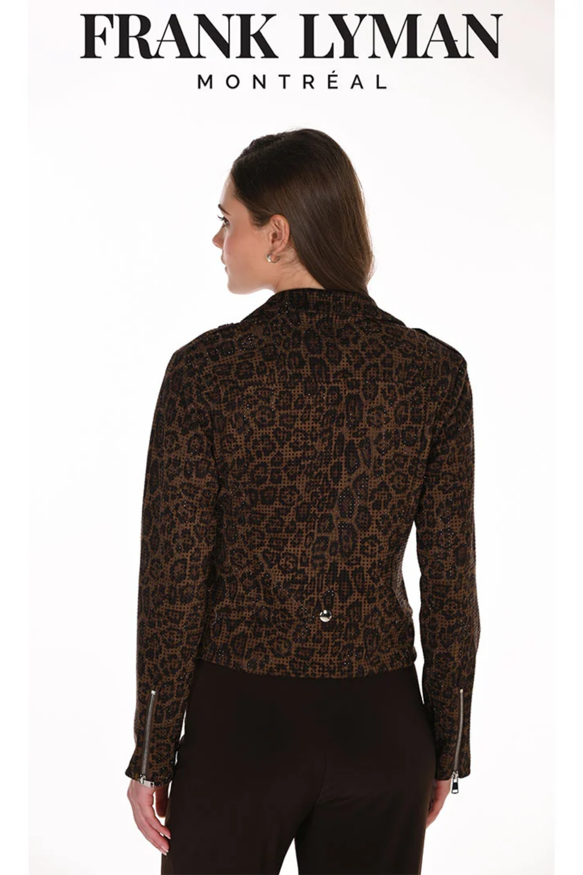 Frank Lyman 263702 Jacket Leopard Print with Diamanté Detailing