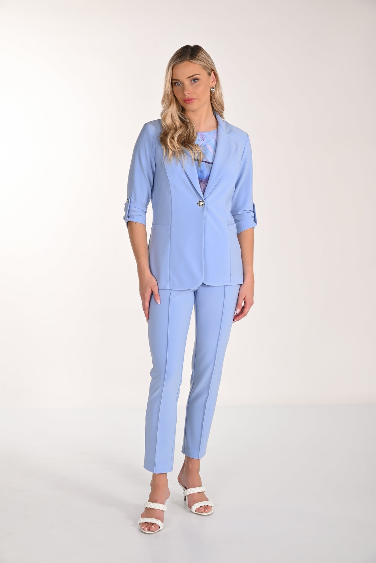 Frank Lyman 266041 slim trousers in Periwinkle, image 1