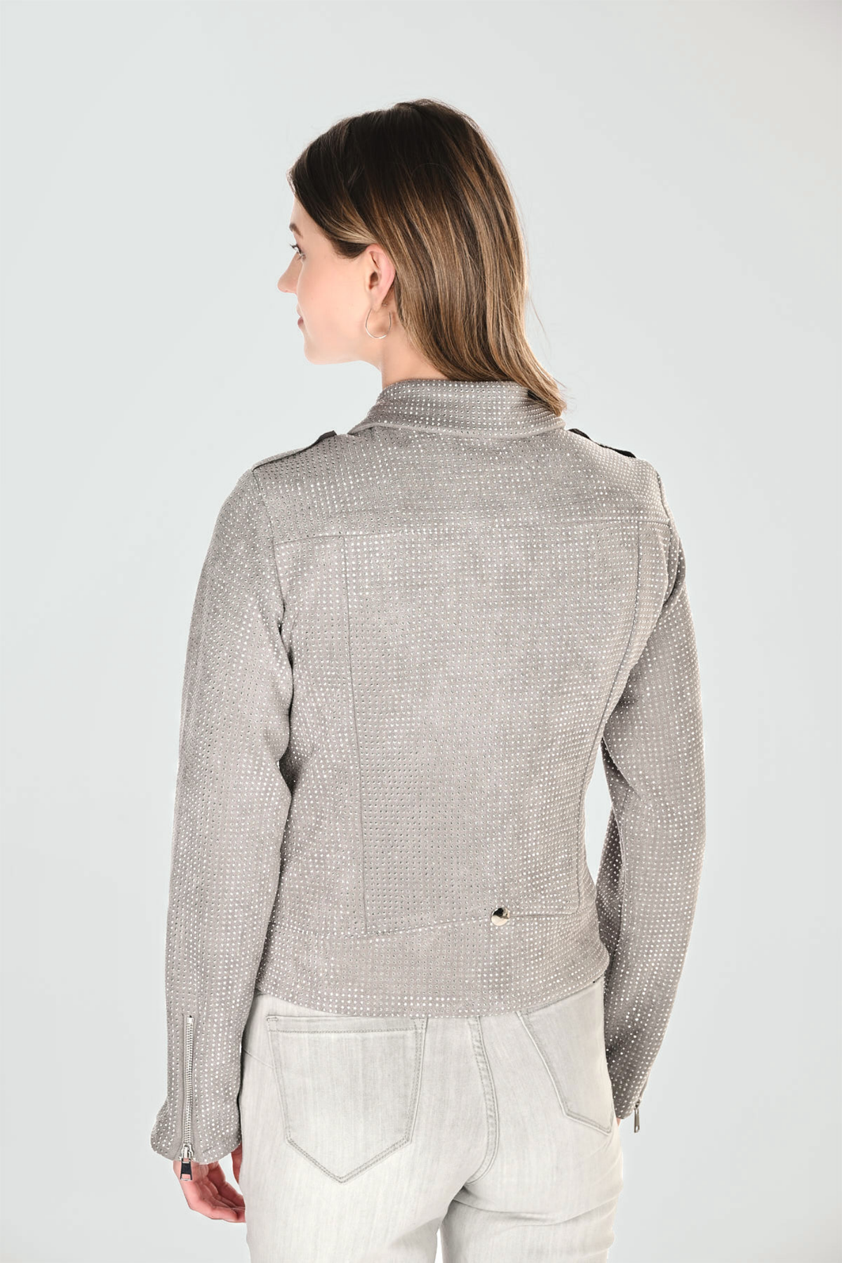 Frank Lyman 266596 Jacket Grey with Diamante Detailing