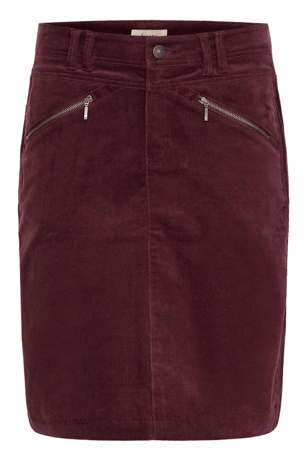 Fransa 20611191 FRtean Needle Cord Above the Knee Skirt Fudge - Dotique - Fransa