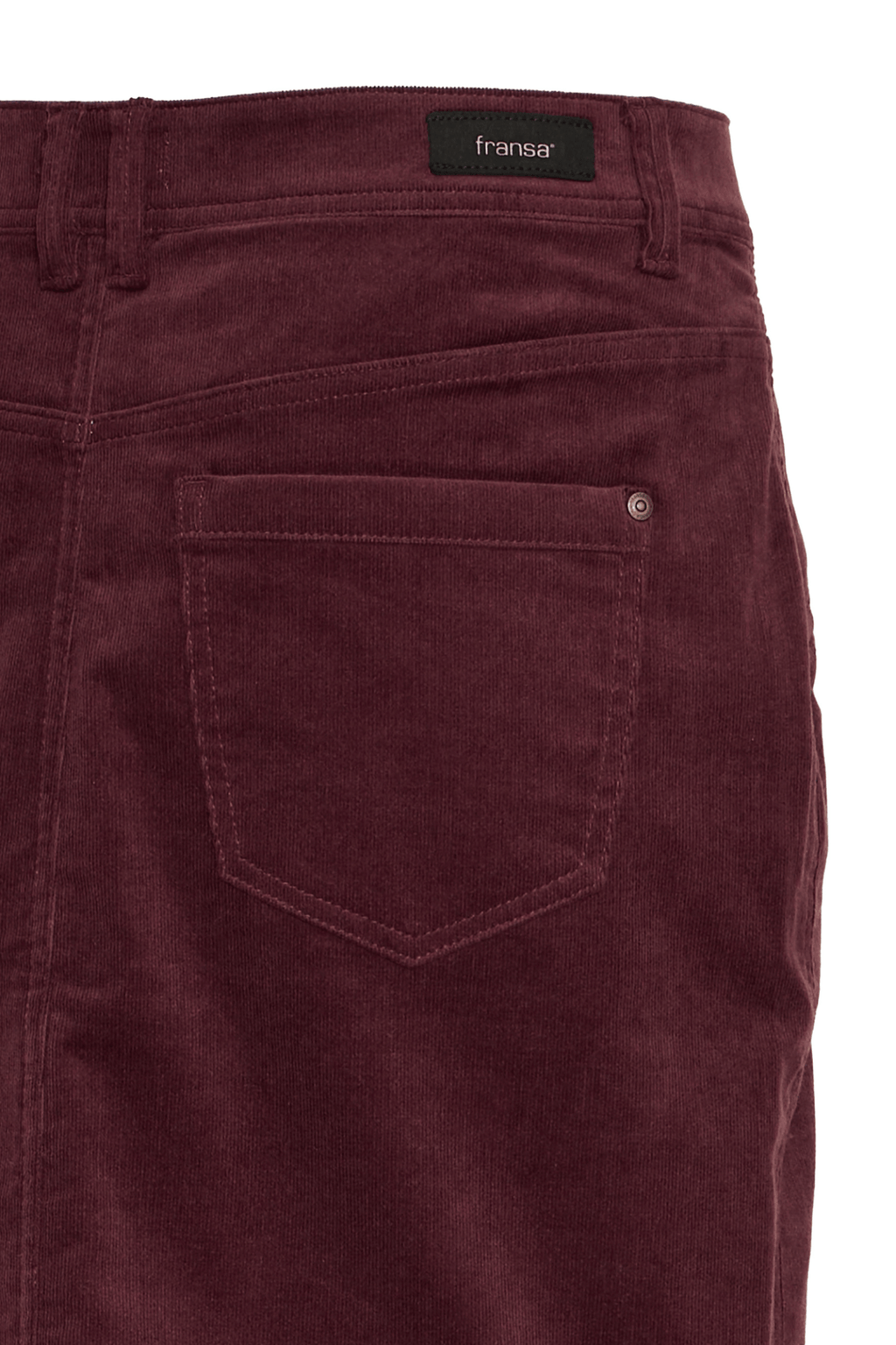 Fransa 20611191 FRtean Needle Cord Above the Knee Skirt Fudge - Dotique - Fransa