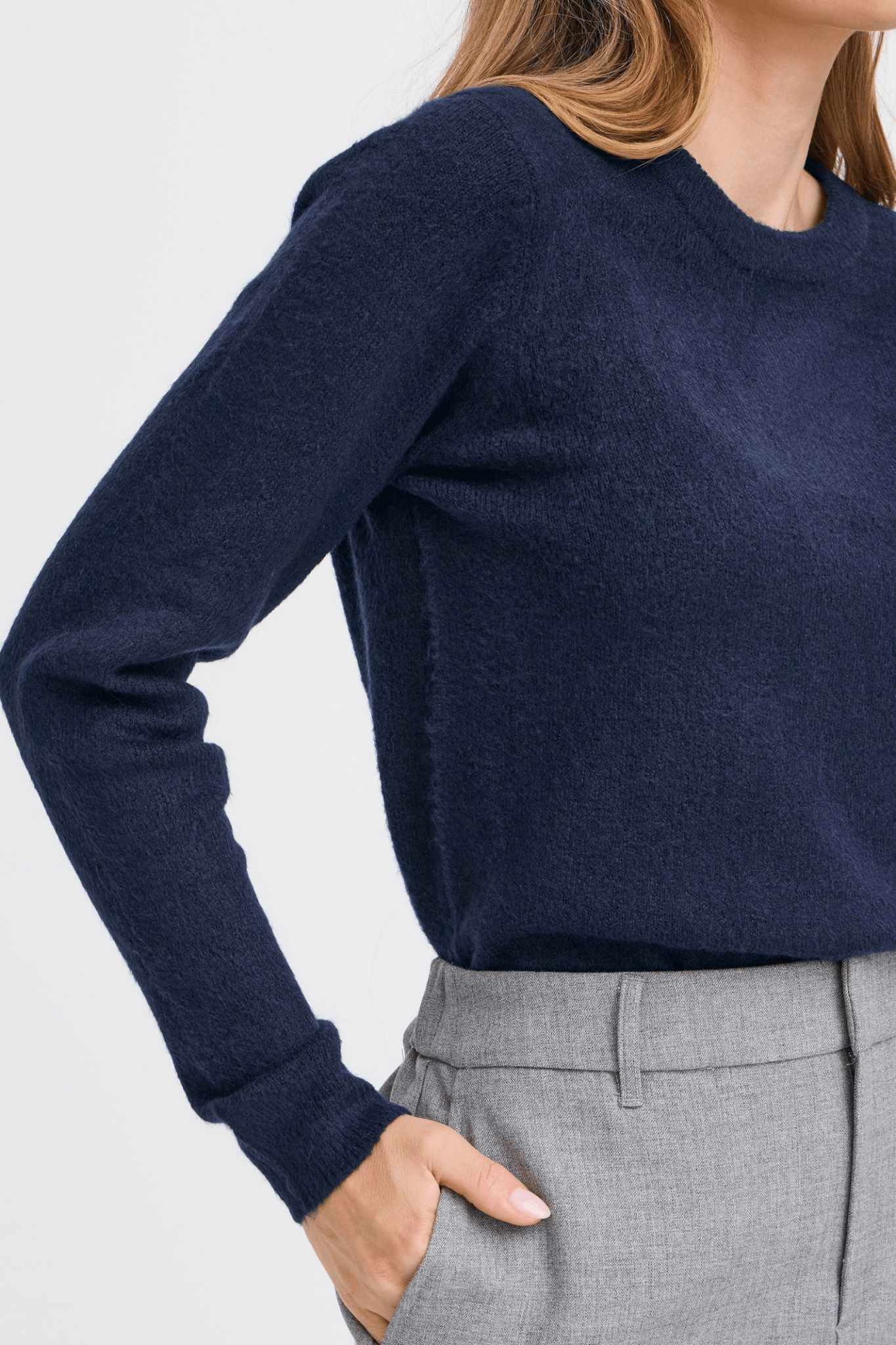 Fransa Frellis night sky melange jumper with crew neck, available at Dotique

