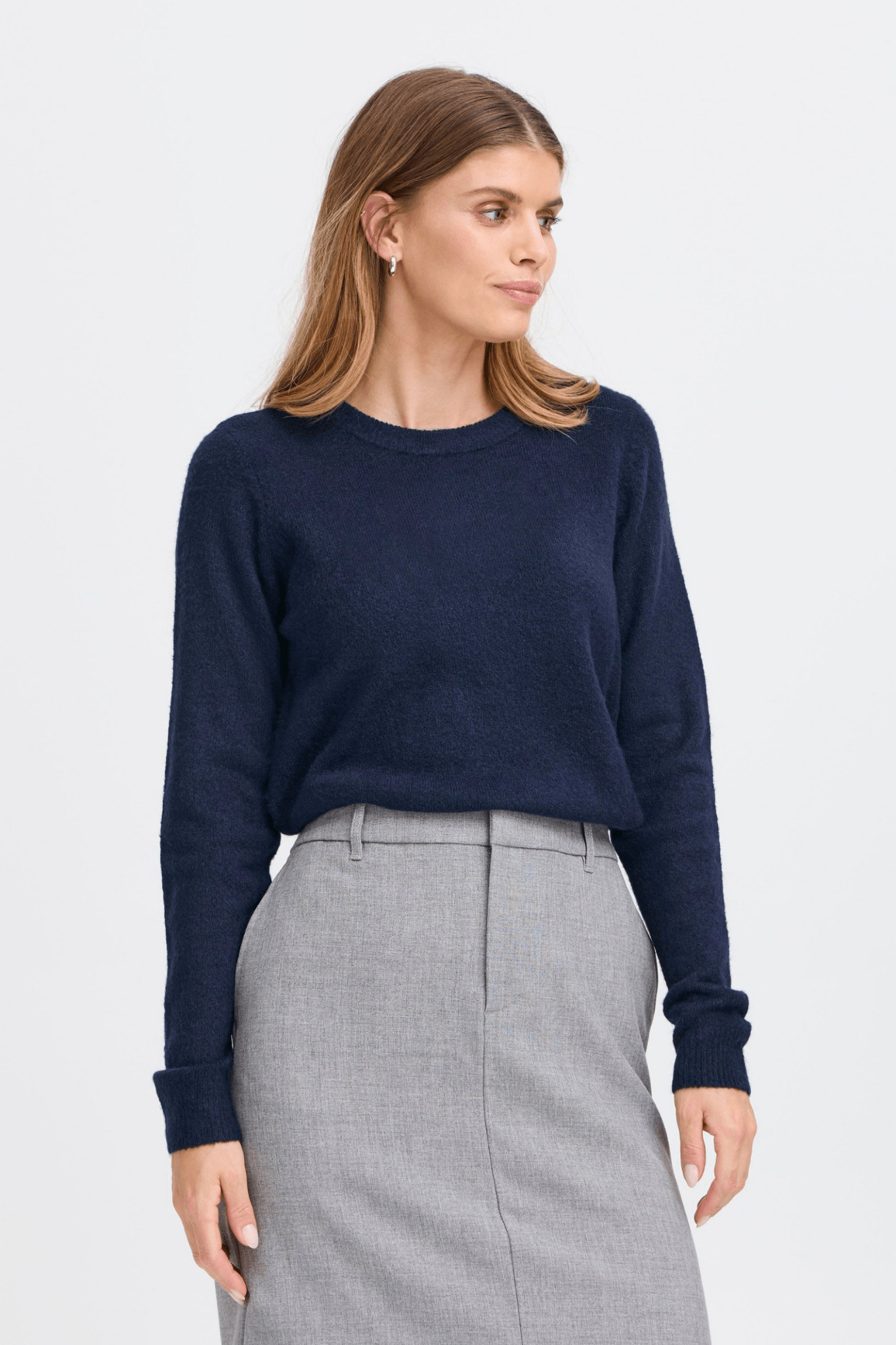 Fransa Frellis night sky melange jumper with crew neck, available at Dotique


