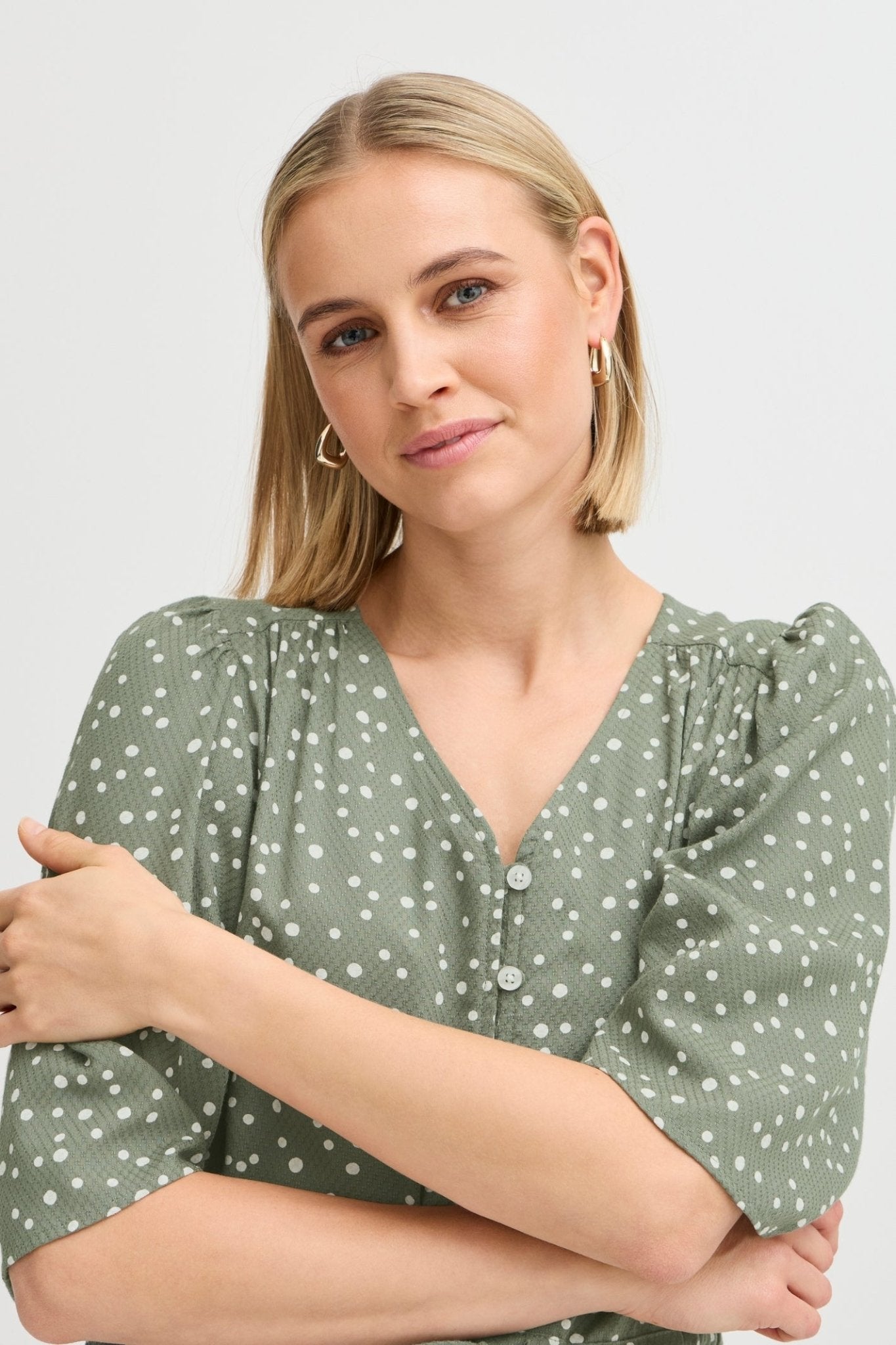 Fransa 20615443 Frmaddie SK 2 Cotton Skirt in Agave Green-Dotique-