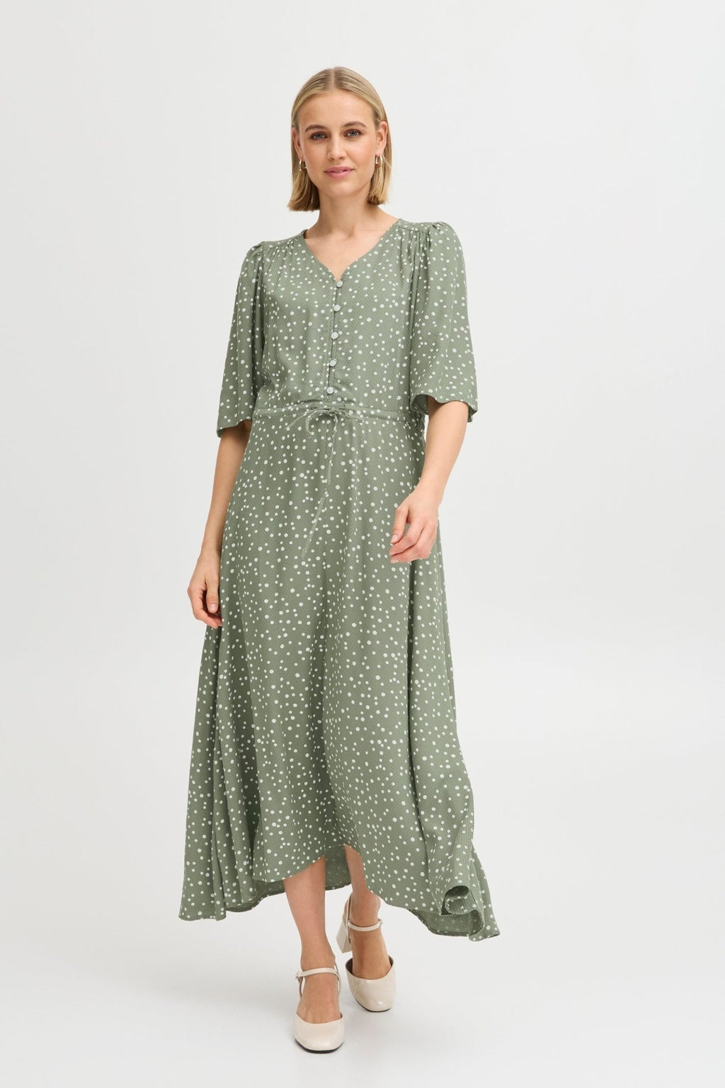 Fransa 20615443 Frmaddie SK 2 Cotton Skirt in Agave Green-Dotique-