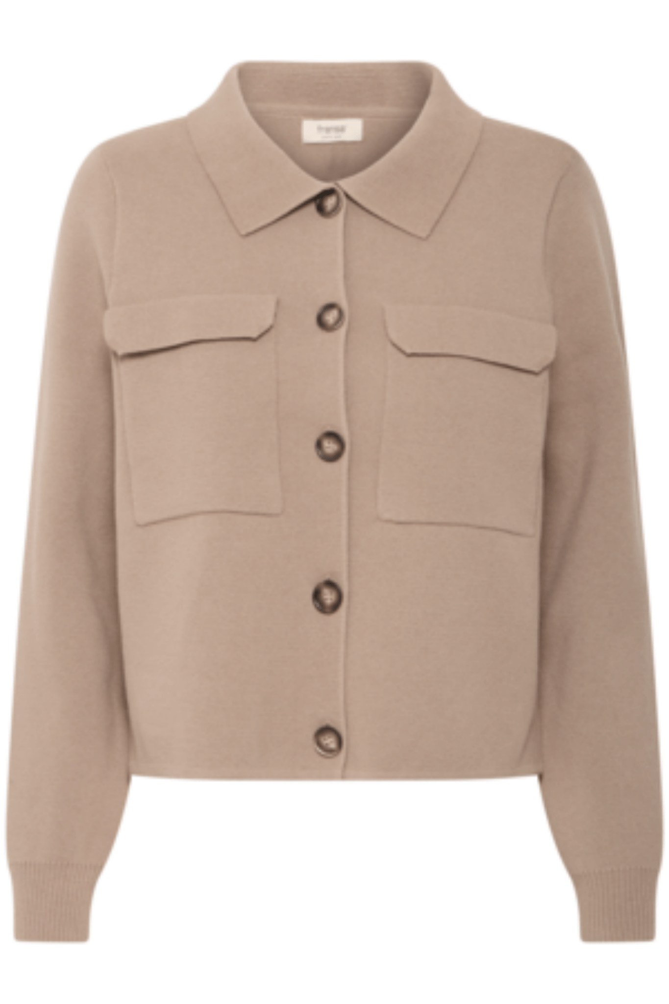 Fransa 20615499 FRITA Desert Taupe Cardigan - Dotique - Fransa