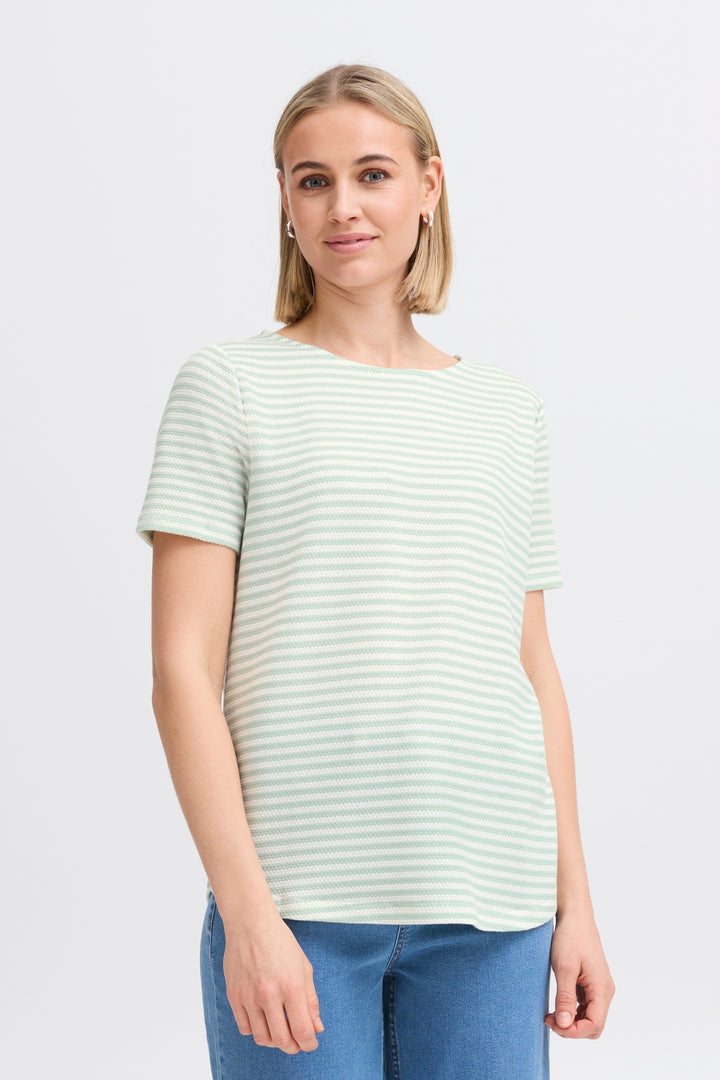 fransa-20615550-frjosie-tee-3-green-striped-t-shirt-Dotique-