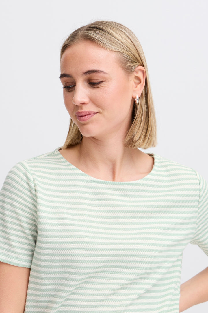 fransa-20615550-frjosie-tee-3-green-striped-t-shirt-Dotique-