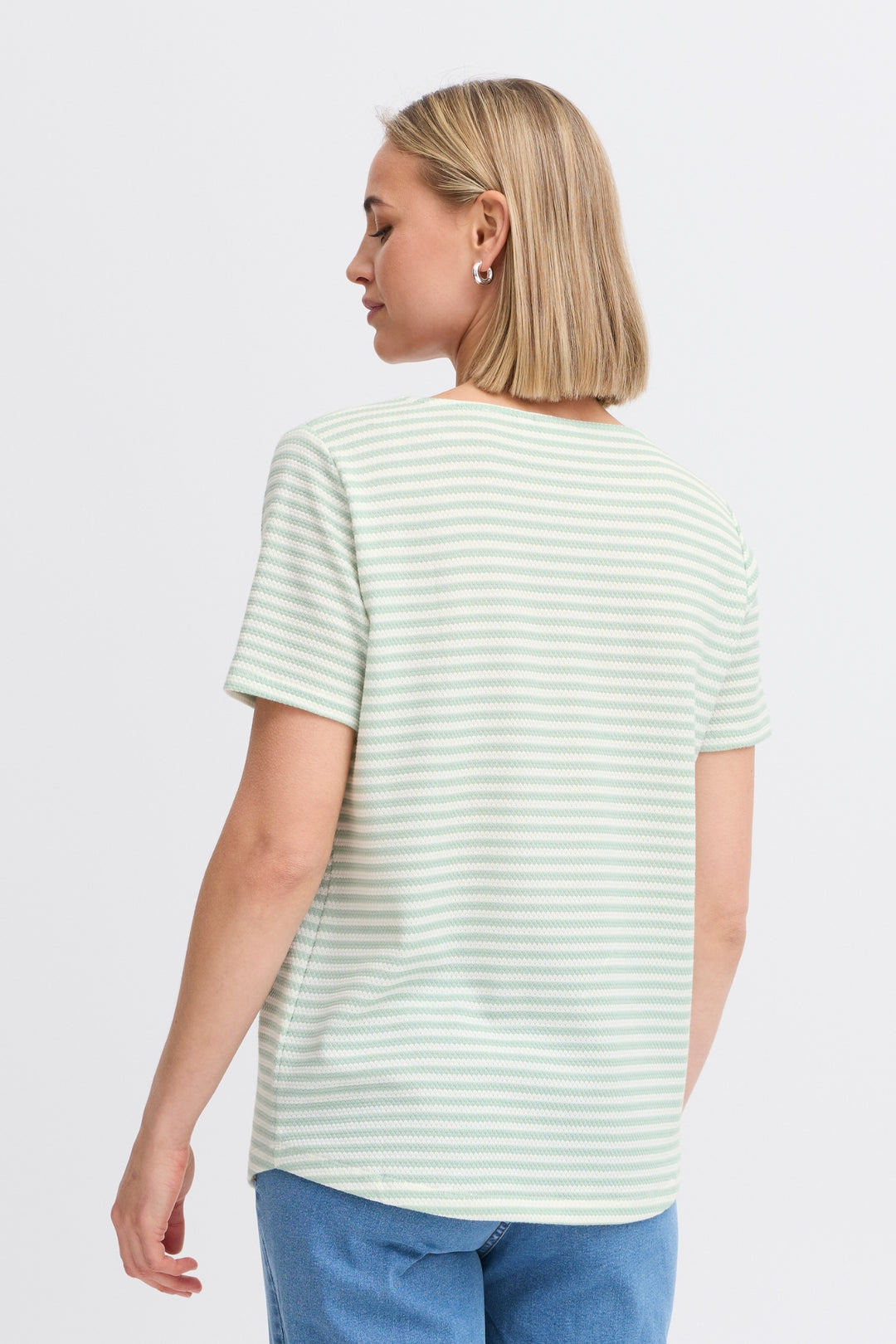 fransa-20615550-frjosie-tee-3-green-striped-t-shirt-Dotique-