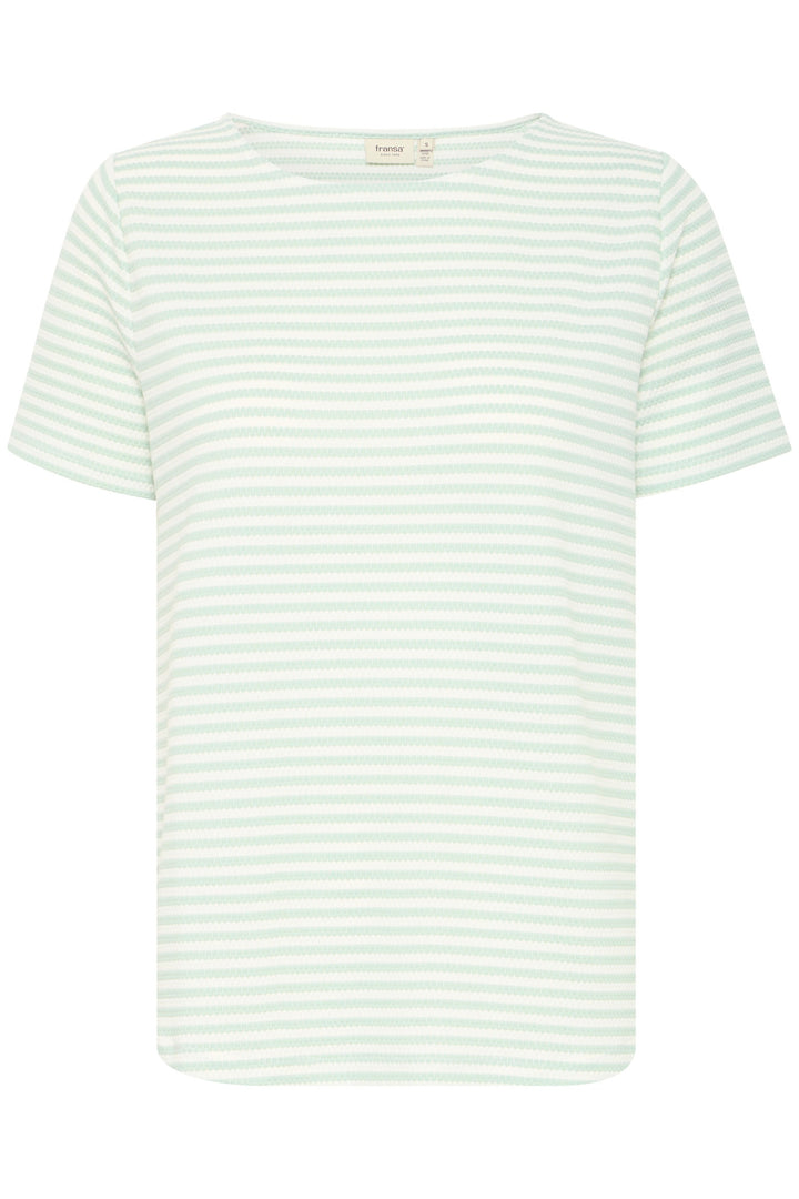 fransa-20615550-frjosie-tee-3-green-striped-t-shirt-Dotique-