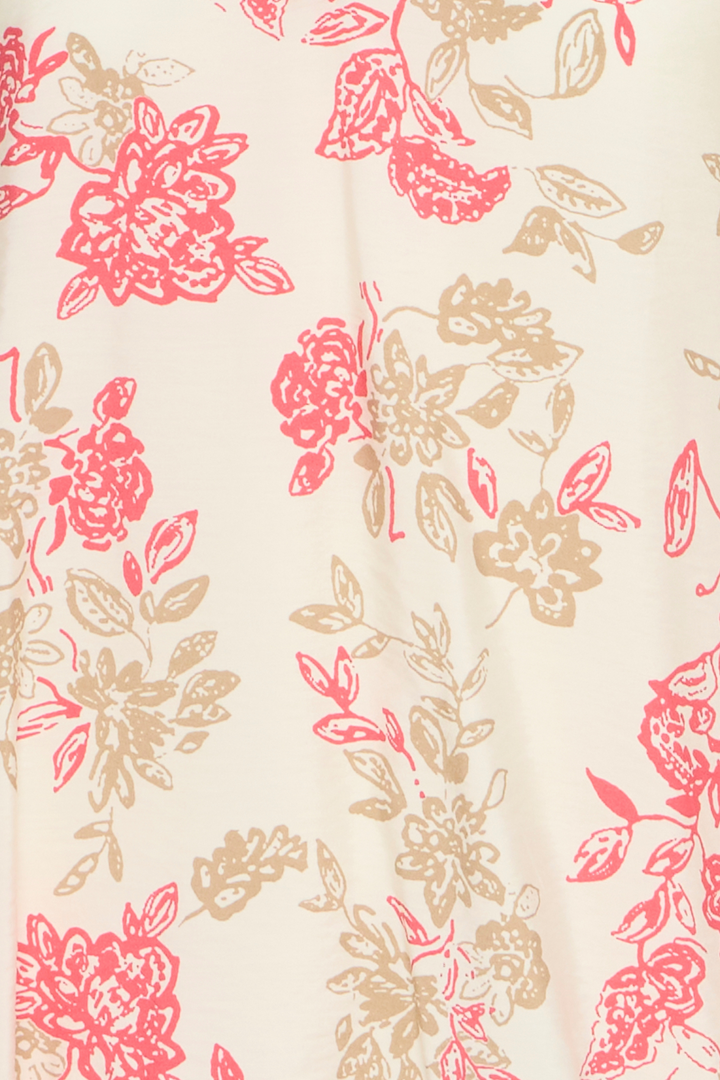 Fransa 20615566 FRTINE BL 2 Whisper White with Teaberry Floral Blouse