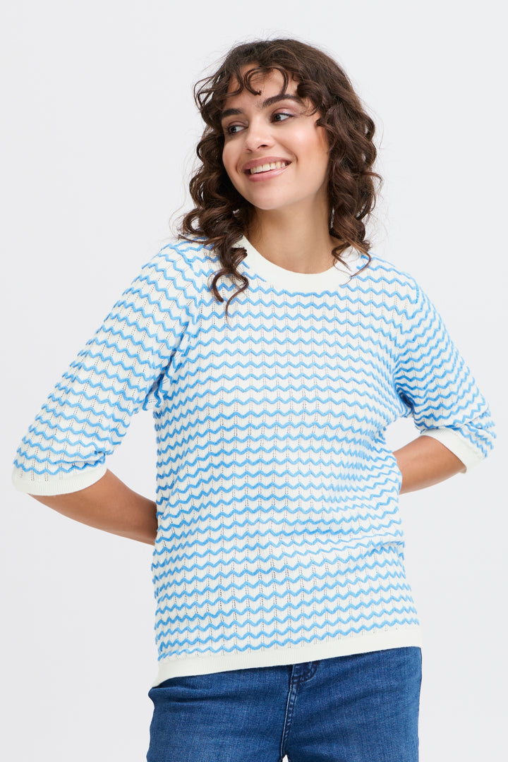 fransa-20615581-frluma-pu-1-azure-blue-mix-short-sleeve-jumper-Dotique-