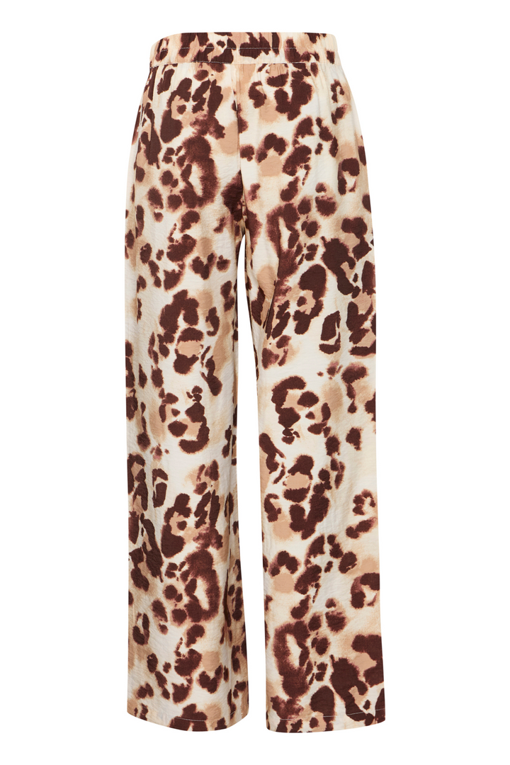 Fransa 20615621 FRLEONA PA 1 Wide Leg Trouser Brown Leopard Art