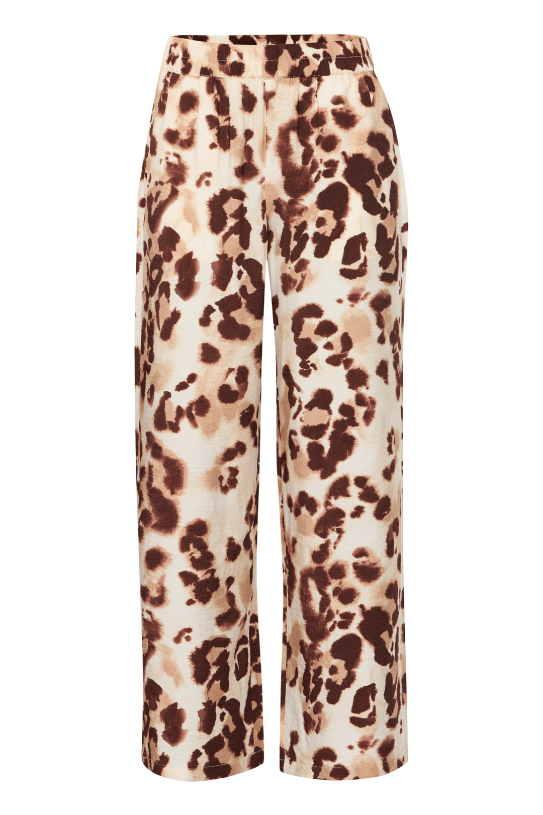 Fransa 20615621 FRLEONA PA 1 Wide Leg Trouser Brown Leopard Art - Dotique