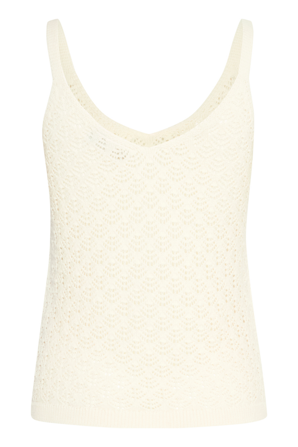 Fransa 20615696 FRODA Top 1 Crochet Strap Top Whisper White