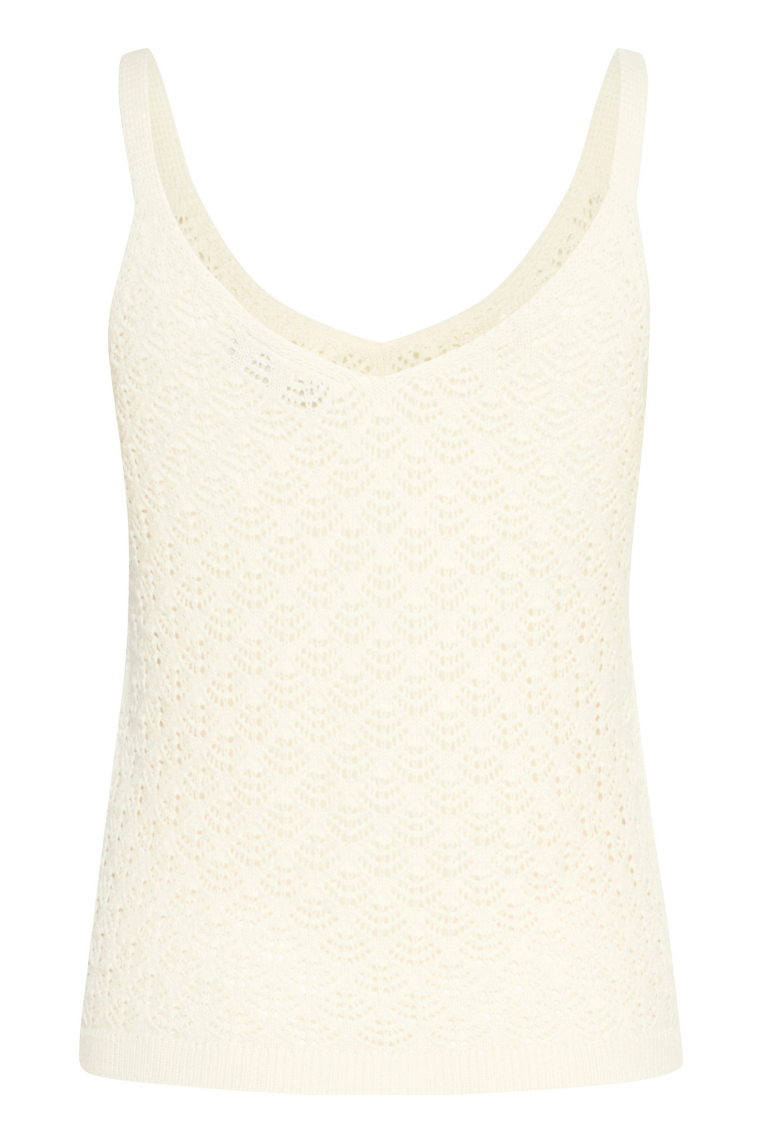Fransa 20615696 FRODA Top 1 Crochet Strap Top Whisper White