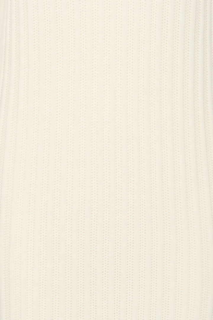 Fransa 20615698 FROFELINA DR 1 Knitted Dress with Collar and V-Neck Whisper White
