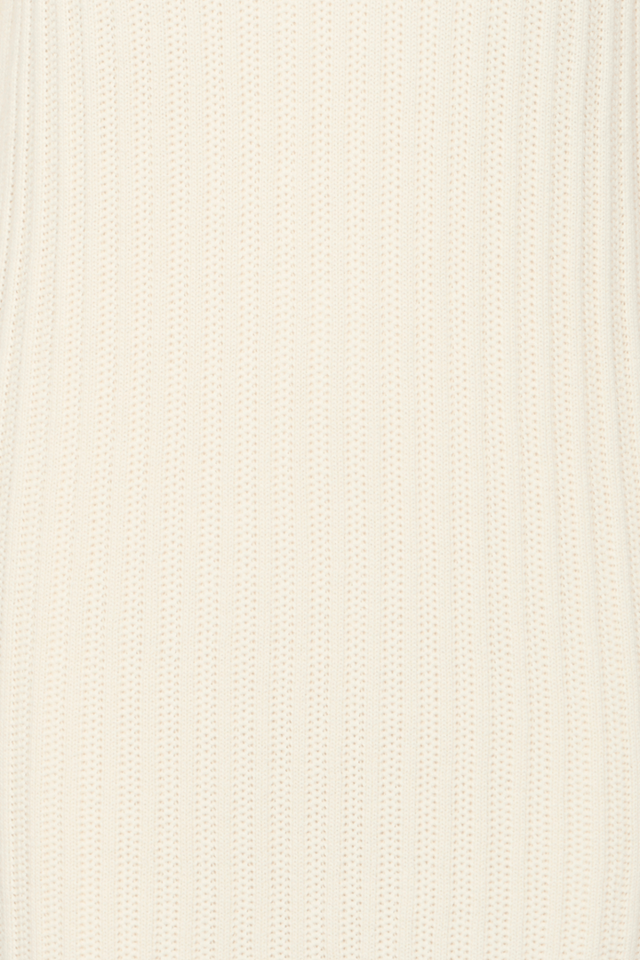 Fransa 20615698 FROFELINA DR 1 Knitted Dress with Collar and V - Neck Whisper White - Dotique