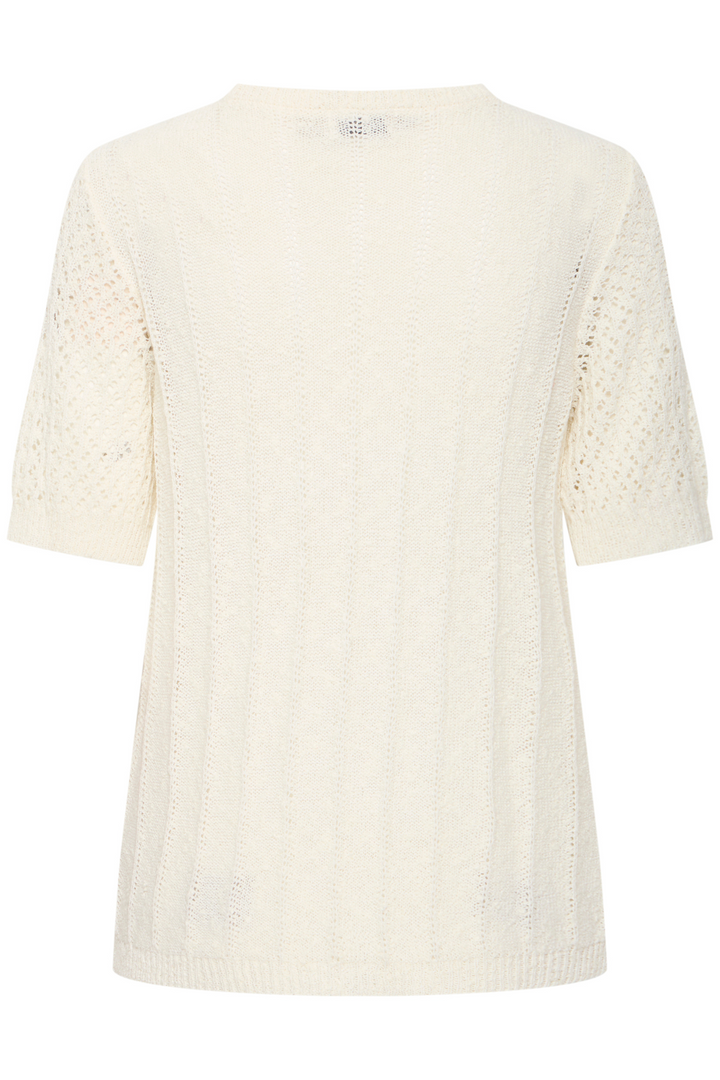 Fransa 20615699 FRDETTA PU 1 T-Shirt Jumper Whisper White Round Neck