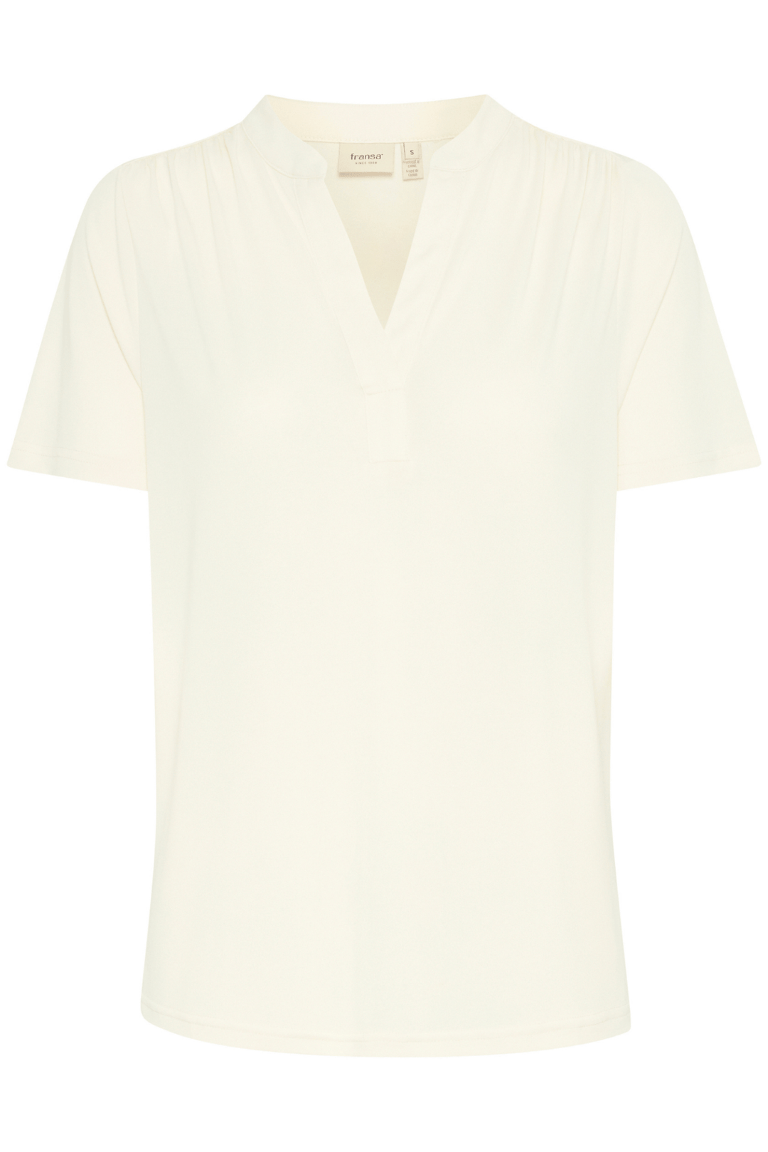 Fransa 20615821 FRJOSELYN TEE 4 T-Shirt Whisper White V - Neck Soft Touch - Dotique