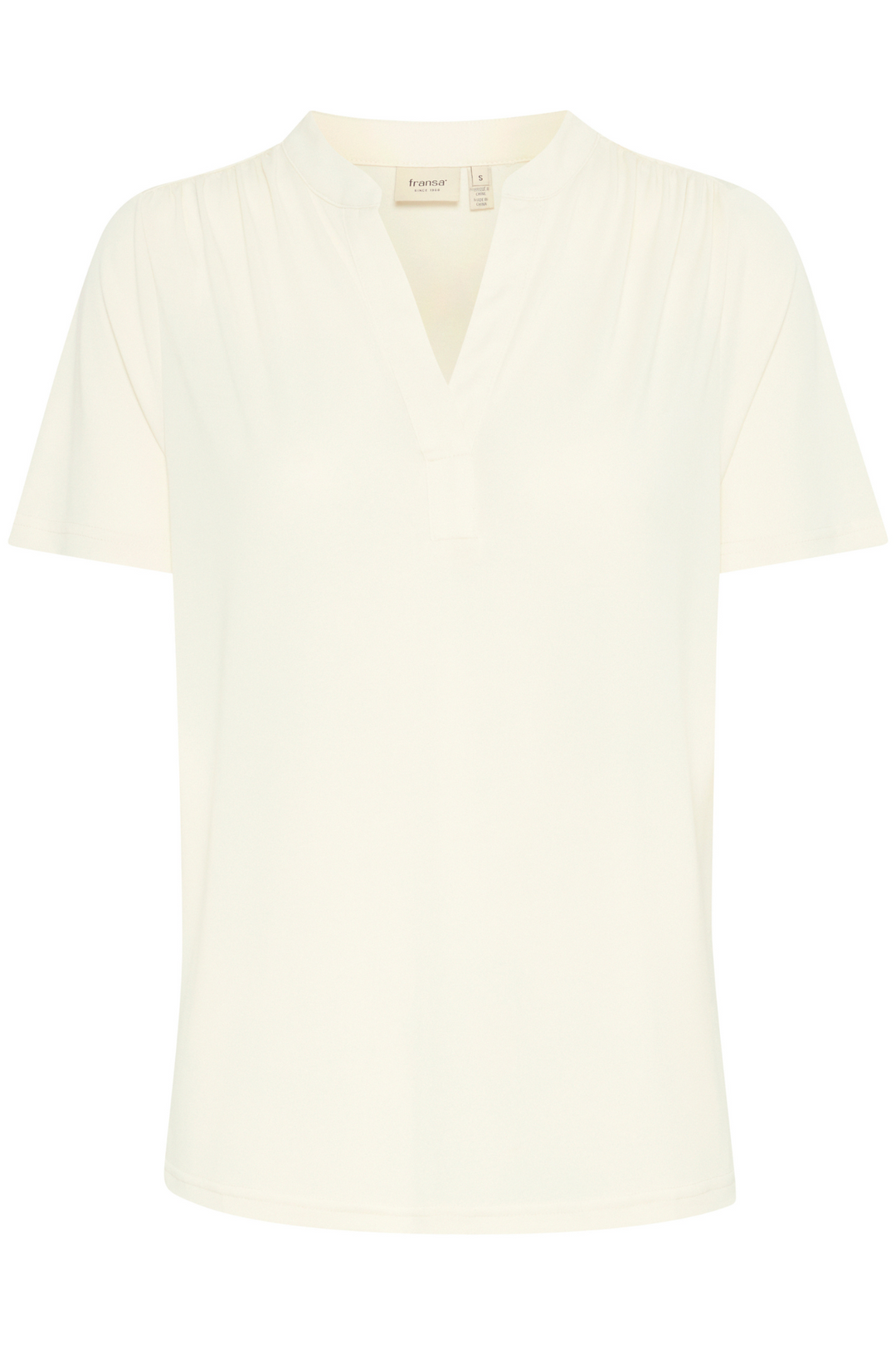 Fransa 20615821 FRJOSELYN TEE 4 T-Shirt Whisper White V-Neck Soft Touch