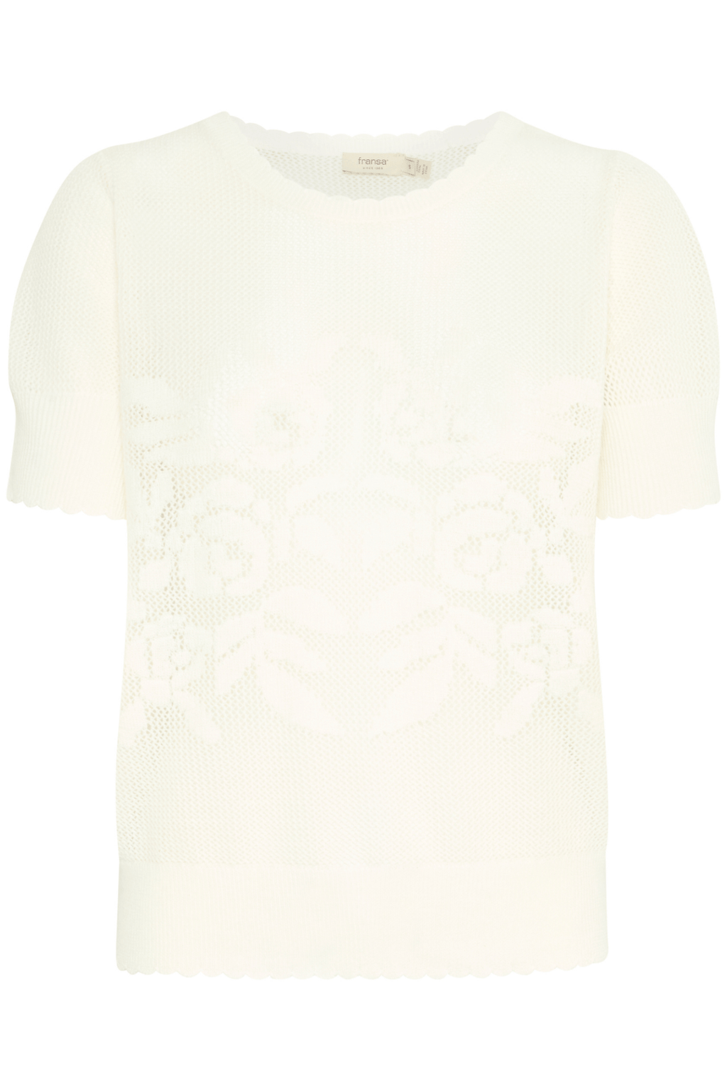 Fransa 20615952 FRHEDDA PU 1 T-Shirt Jumper Whisper White - Dotique