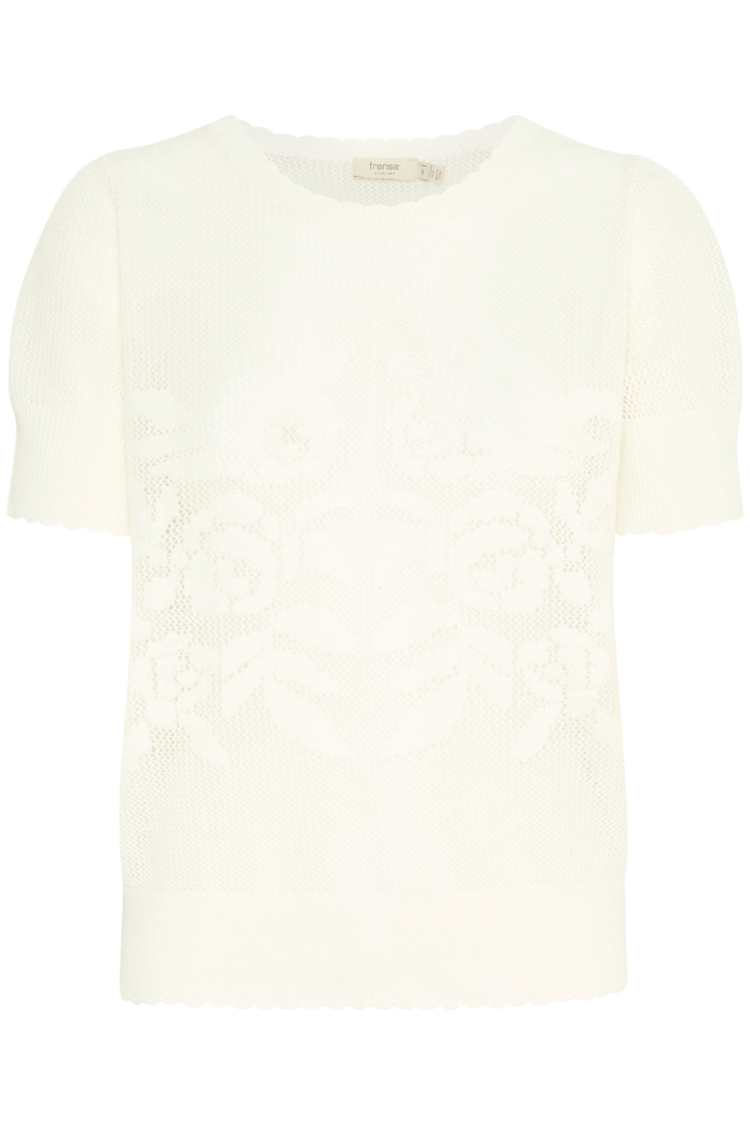 Fransa 20615952 FRHEDDA PU 1 T-Shirt Jumper Whisper White - Dotique