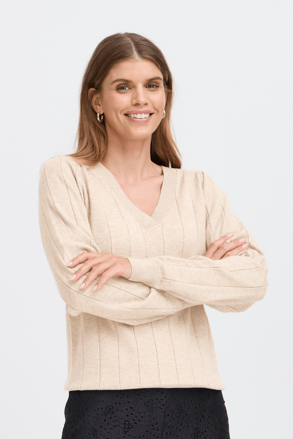 Fransa 20615994 FRKATA Feather Gray Melange Jumper - Dotique - Fransa
