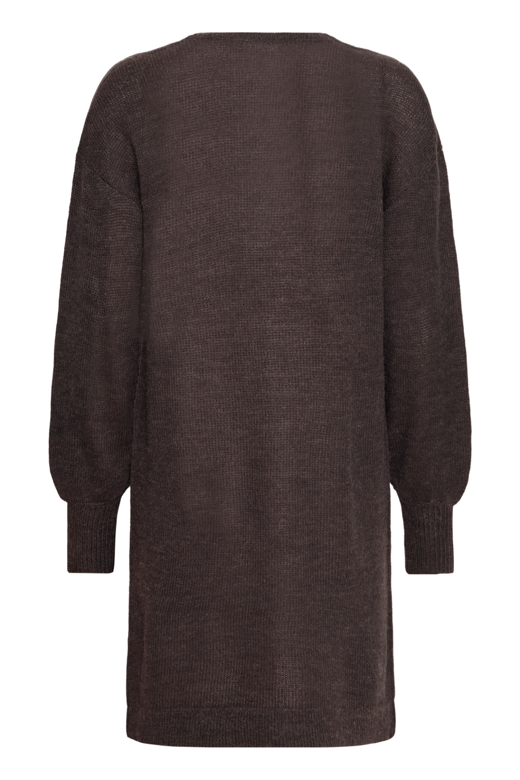 Fransa Freretta charcoal v-neck dress with relaxed long sleeves, Dotique style