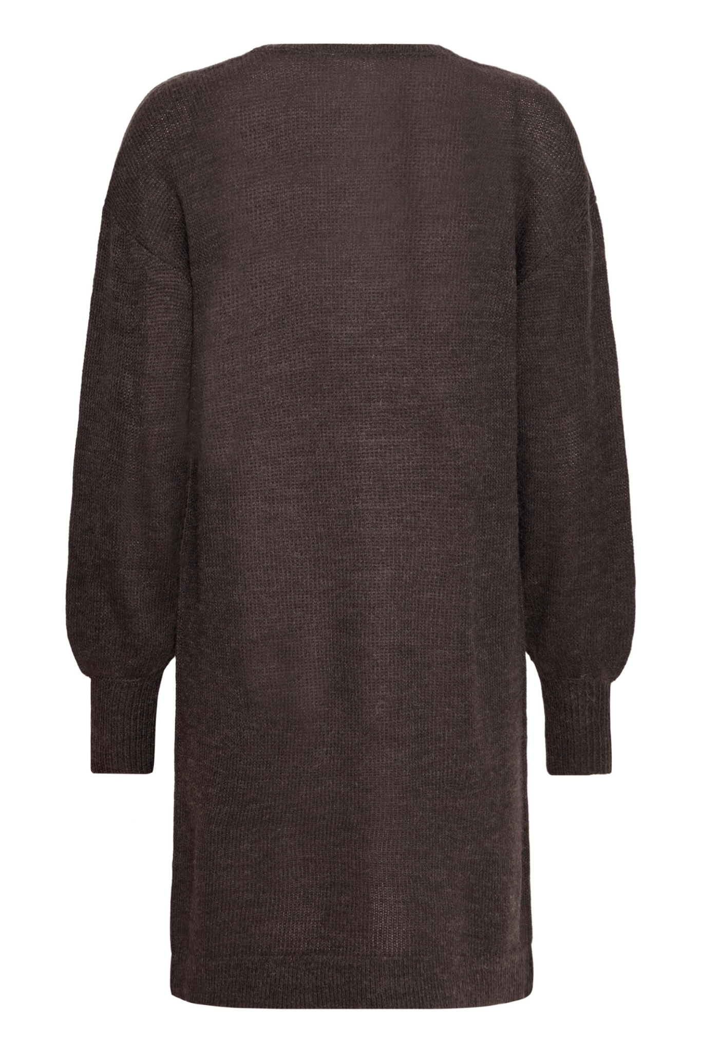 Fransa Freretta charcoal v-neck dress with relaxed long sleeves, Dotique style