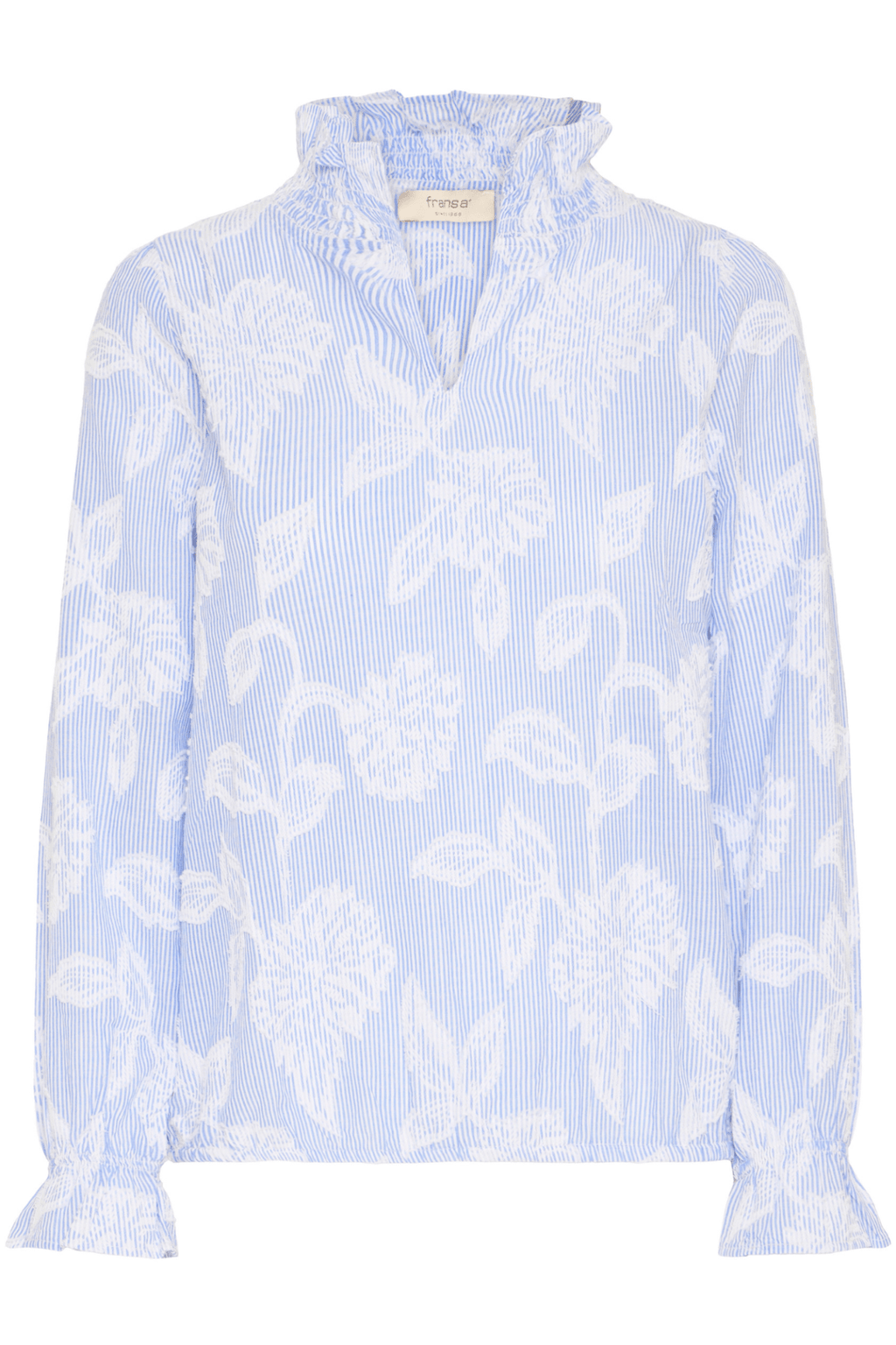 Fransa 20616005 FRLANI BL Cashmere Blue Blouse - Dotique - Fransa