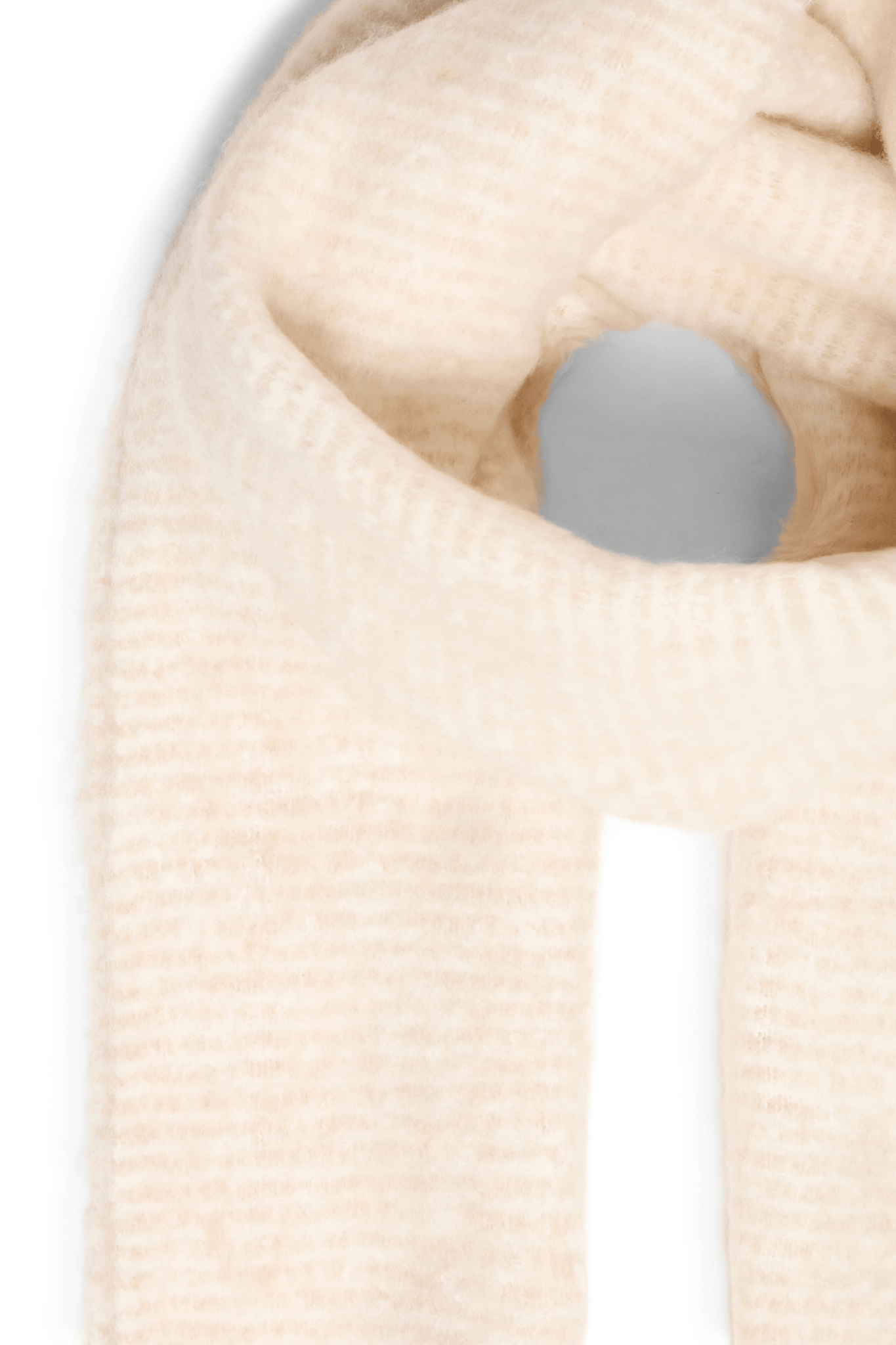 Fransa Frscarlett limestone cream scarf with soft texture and fringed ends, Dotique accessory

