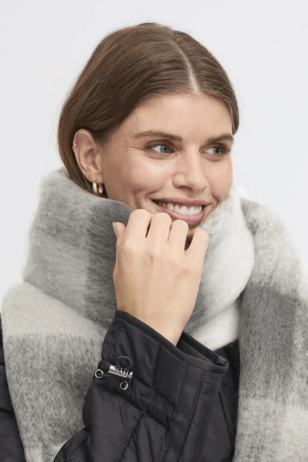 Fransa 20616132 FRSCEVA Charcoal Scarf - Dotique - Fransa