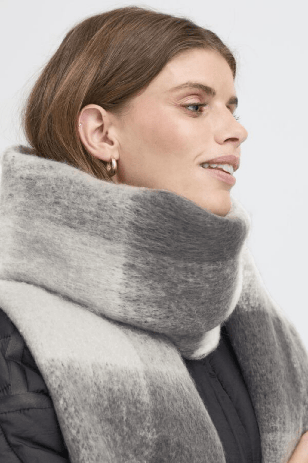 Fransa 20616132 FRSCEVA Charcoal Scarf - Dotique - Fransa