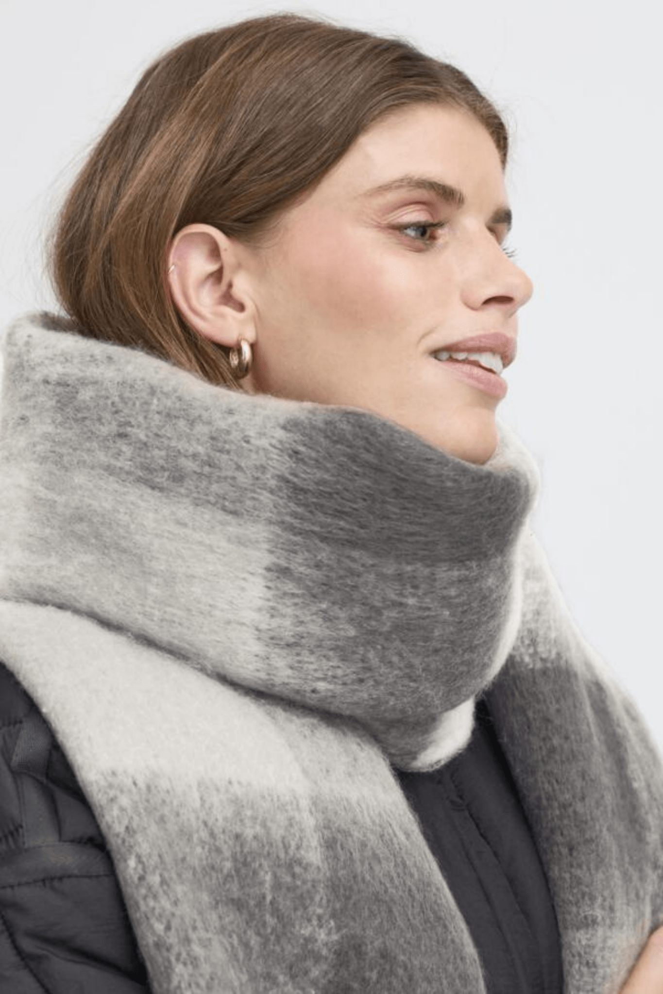 Fransa 20616132 FRSCEVA Charcoal Scarf - Dotique - Fransa