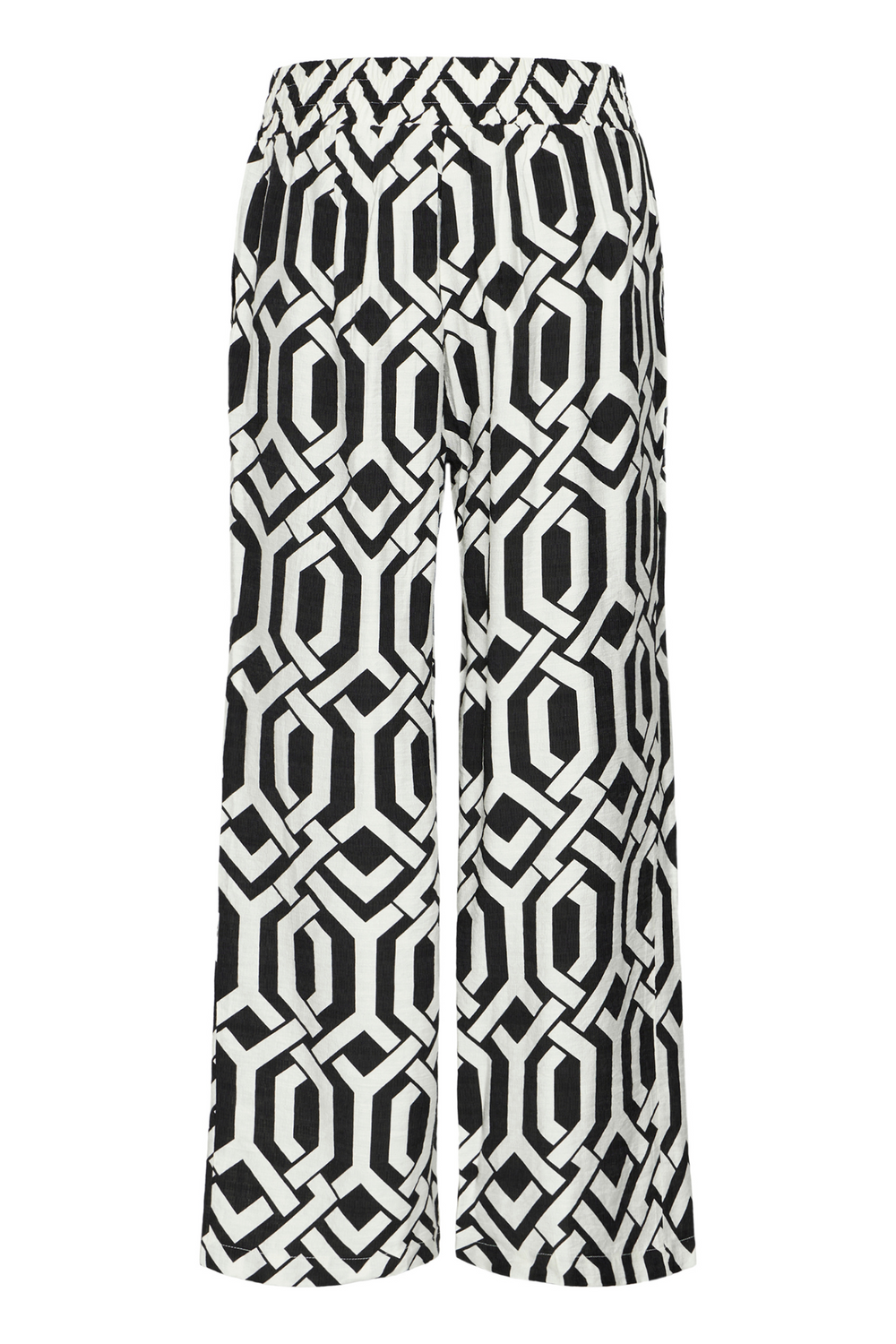 Fransa 20616207 FRARIANA PA 4 Wide Leg Trouser Whisper White Black