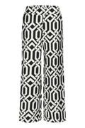Fransa 20616207 FRARIANA PA 4 Wide Leg Trouser Whisper White Black - Dotique