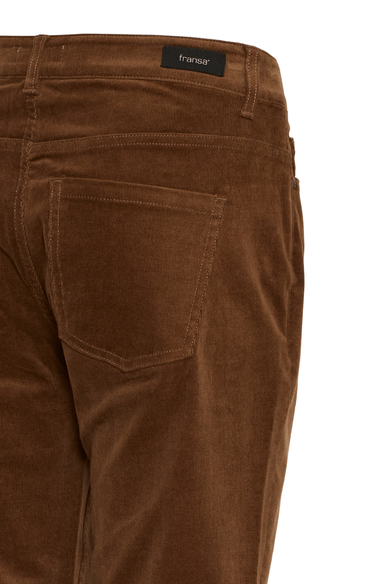 Fransa 20617001 FRtean Tessa Needle Cord Straight Leg Brown Trousers Coco - Dotique - Fransa