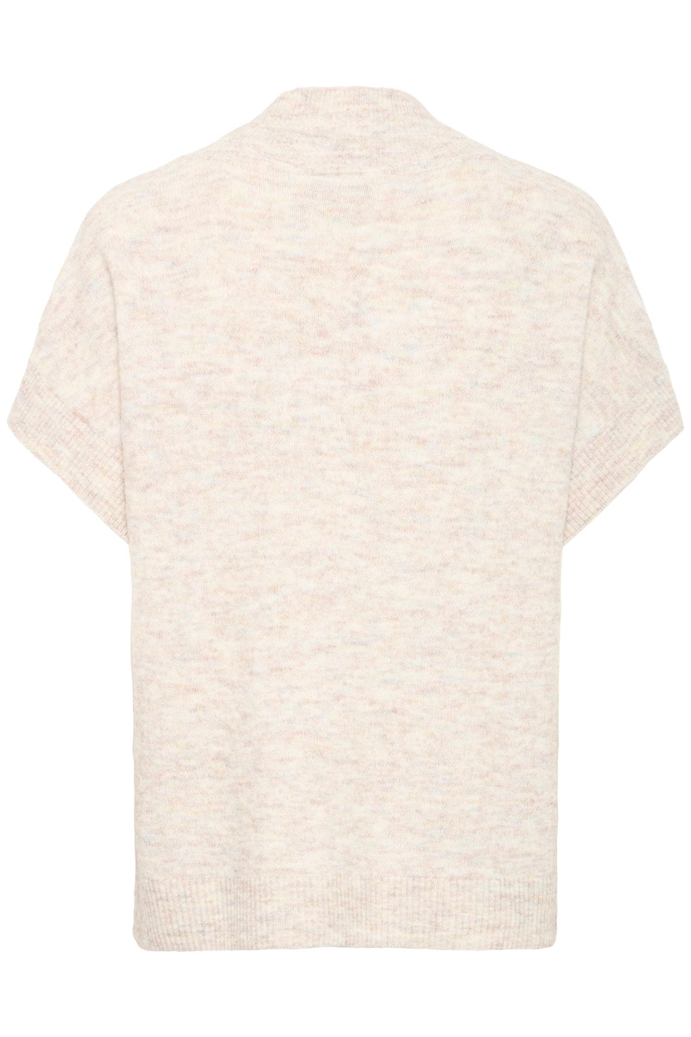 Fransa 20617050 FRSanny Beige Mix Cap Sleeve V - Neck Jumper - Dotique - Fransa