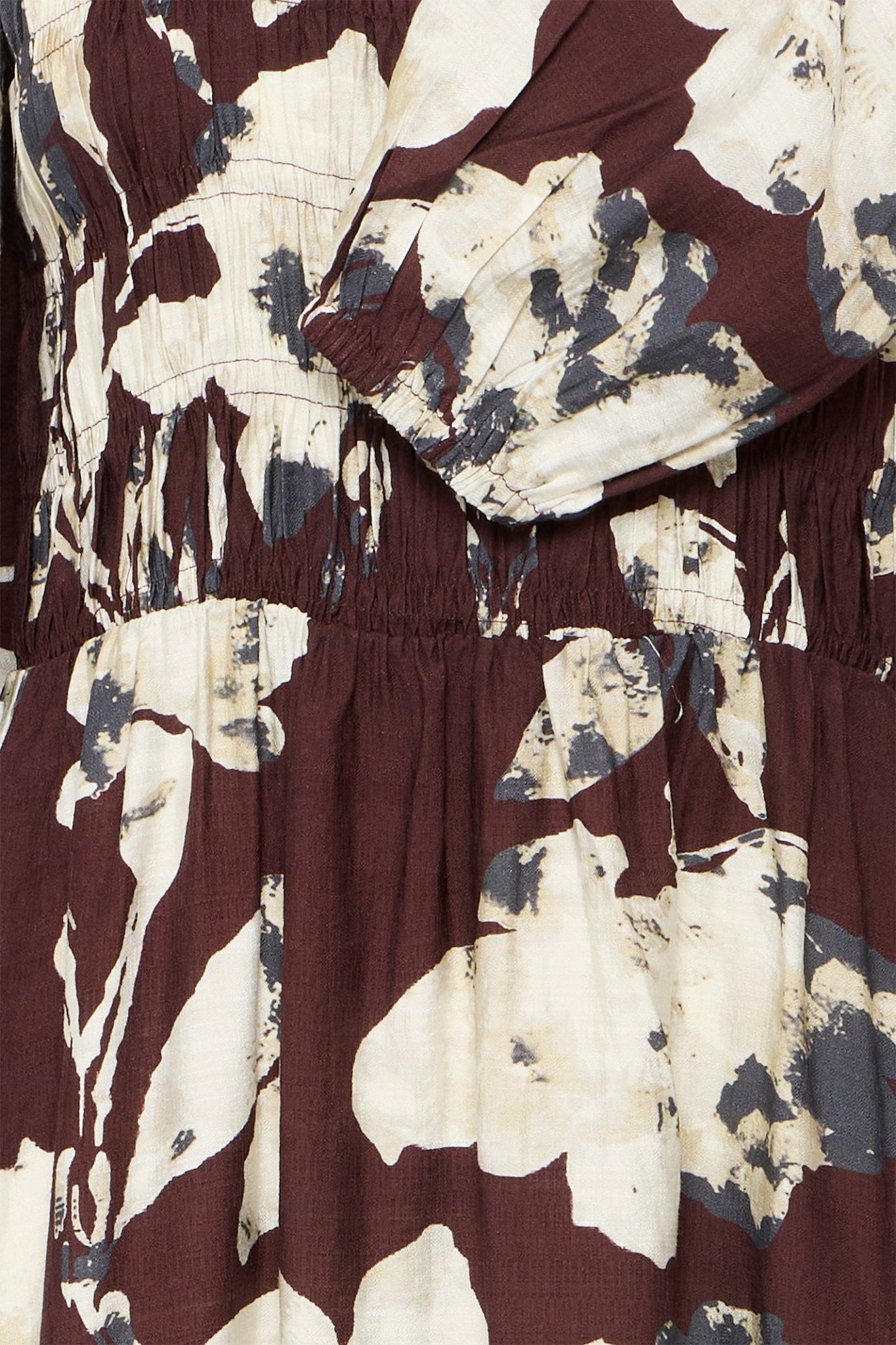 Fransa 20617074 Frariana Floral Fudge Brown Print Dress - Dotique - Fransa