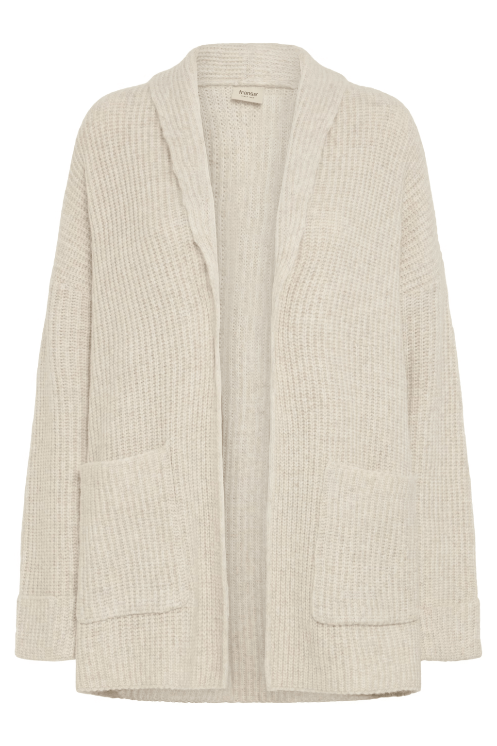 Fransa 20617149 FRbeverly Edge to Edge Cardigan Oatmeal Melange - Dotique - Fransa