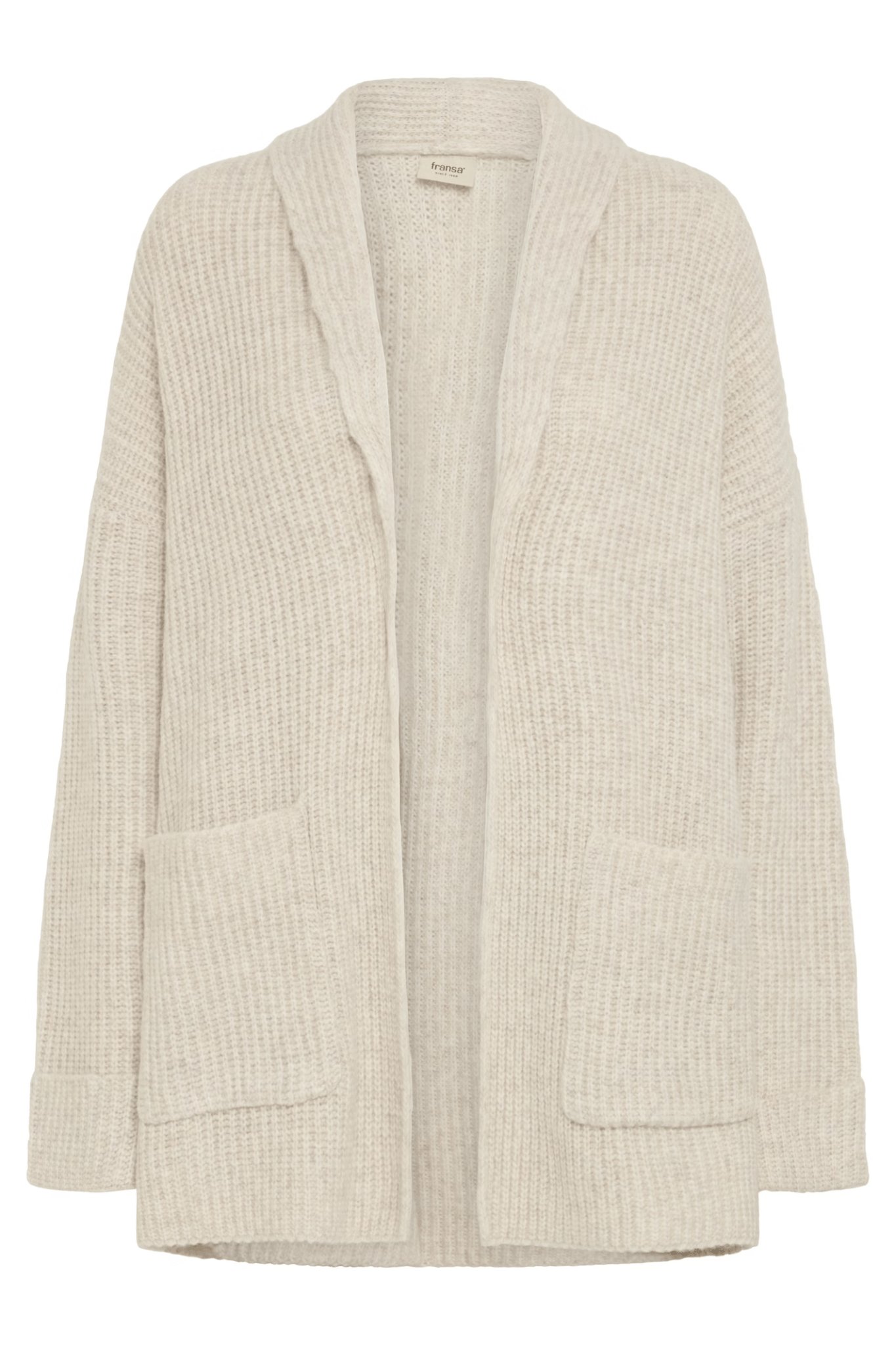 Fransa 20617149 FRbeverly Edge to Edge Cardigan Oatmeal Melange - Dotique - Fransa