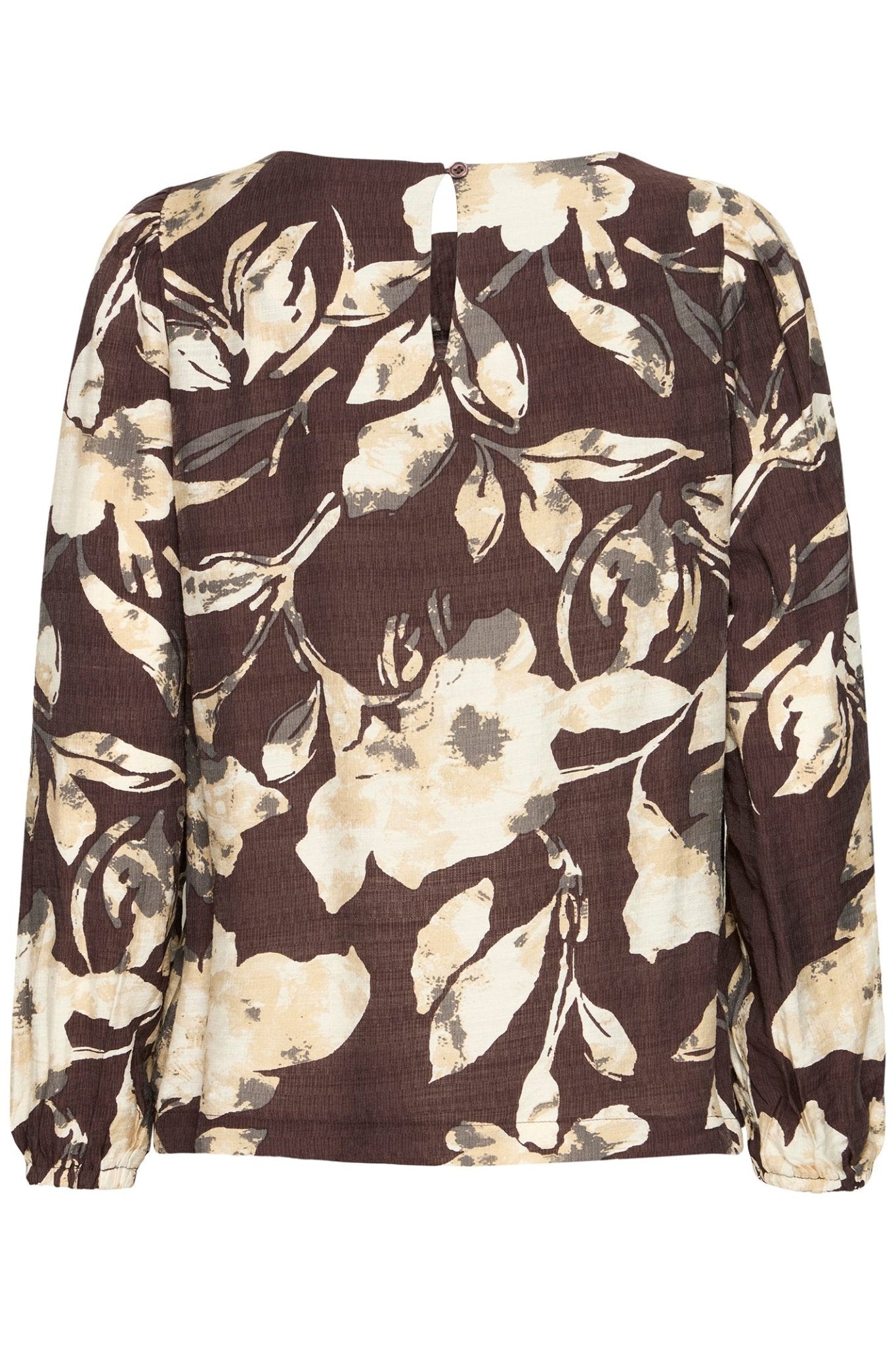 Fransa 20617195 FrAriana Floral Fudge Brown Print Blouse - Dotique - Fransa