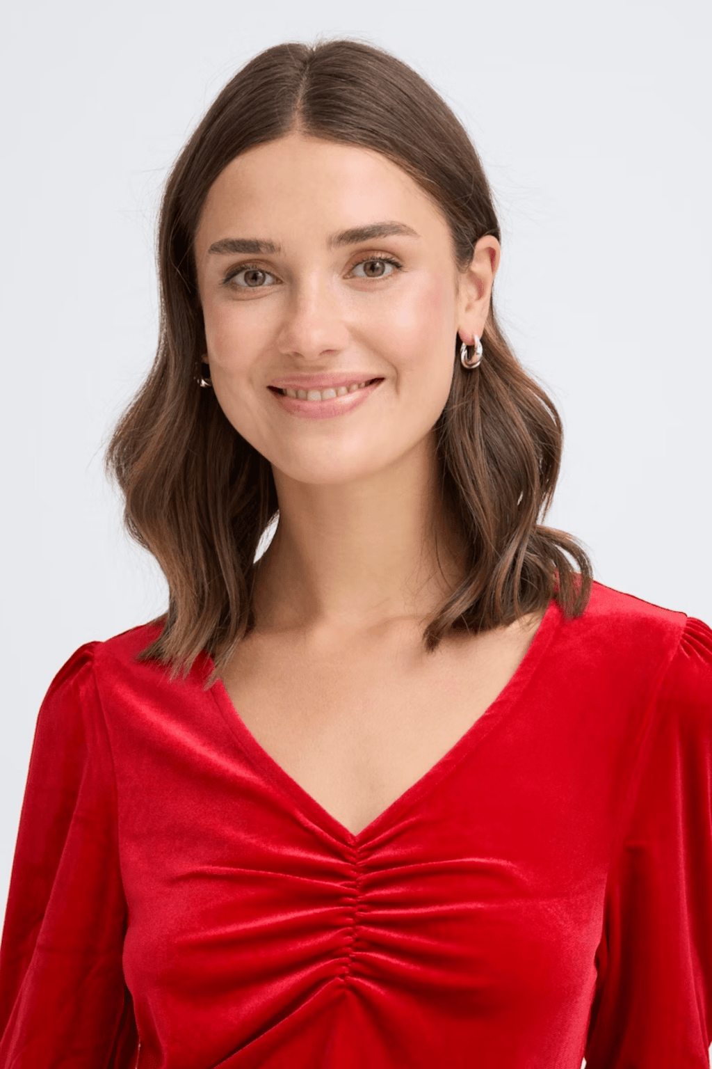 Fransa 20617222 FRCASSANDRA BL 2 Velvet Top Chili Pepper - Dotique - Fransa